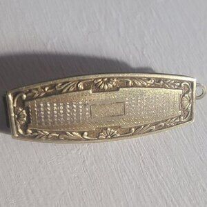 Barrette Single Gold Brass Vintage Hair Clip